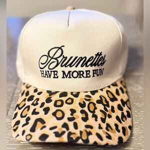 Animal Print & Embroidered Graphic Trucker Hat Brunettes Have More Fun